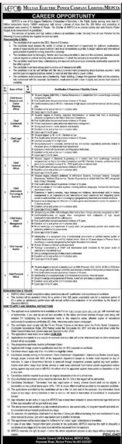 Multan Electric Power Company MEPCO Management Jobs 